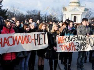 У Миколаєві провели два масових мітинги проти насильства