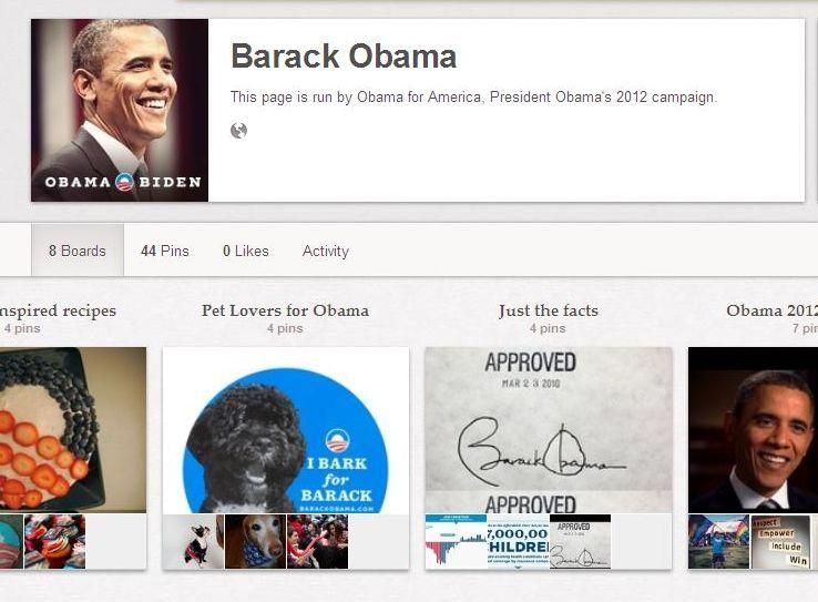 Обама зарегистрировался в Pinterest
