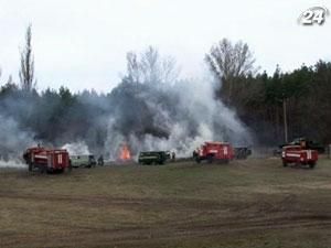 МНС спільно з іншими службами тренувалися гасити лісові пожежі