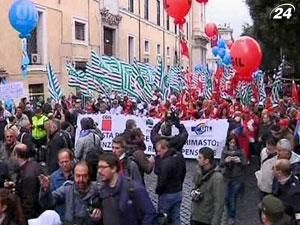 Тысячи людей протестовали против пенсионной реформы Монти