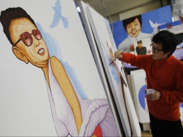 Корейський художник знущається над Кім Чен Іром (Фото)