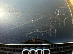 В Беларуси 9-летняя девочка расписала 14 авто нецензурными словами В Беларуси 9-летняя девочка расписала 14 авто нецензурными словами