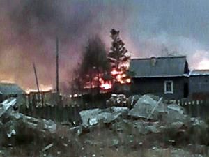 В российской деревне горят 46 домов