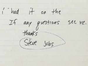 Службова записка Стіва Джобса піде з молотка Службова записка Стіва Джобса піде з молотка