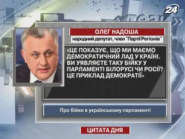 Надоша: Бійки в парламенті - це приклад демократії