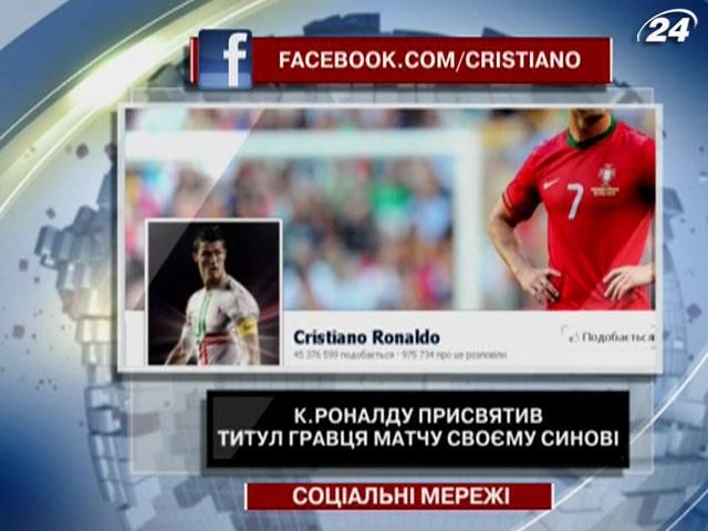 Роналду присвятив титул гравця матчу своєму синові Роналду присвятив титул гравця матчу своєму синові