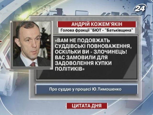 Кожем'якін назвав суддю у процесі Тимошенко злочинцем