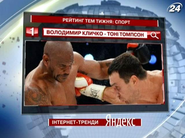 Кличко бьет Томпсона и берет лидерство в поисковике Yandex