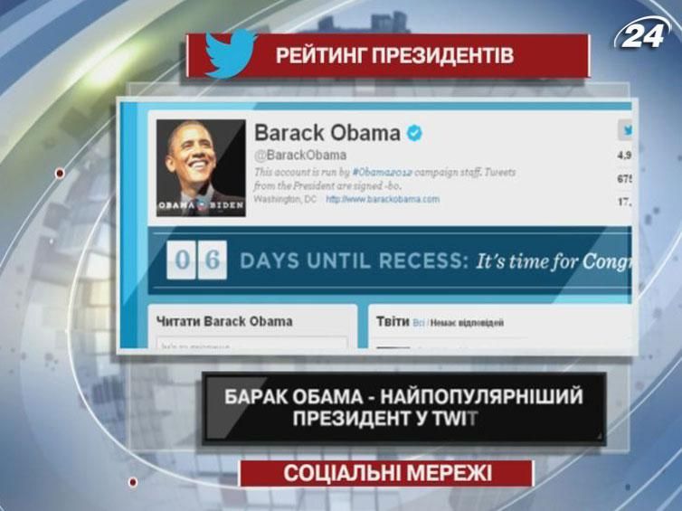 Барак Обама - самый популярный президент в Twitter
