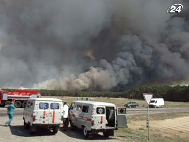 На Херсонщине горит 700 гектаров леса На Херсонщине горит 700 гектаров леса