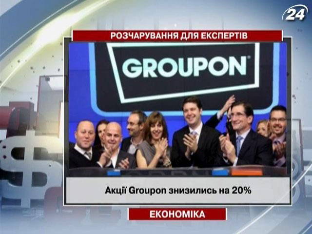 Акции Groupon снизились на 20%