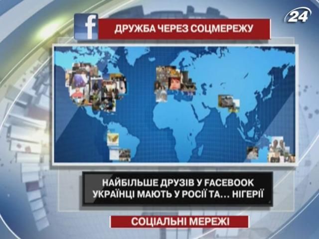 Найбільше друзів у Facebook українці мають з Росії та Нігерії