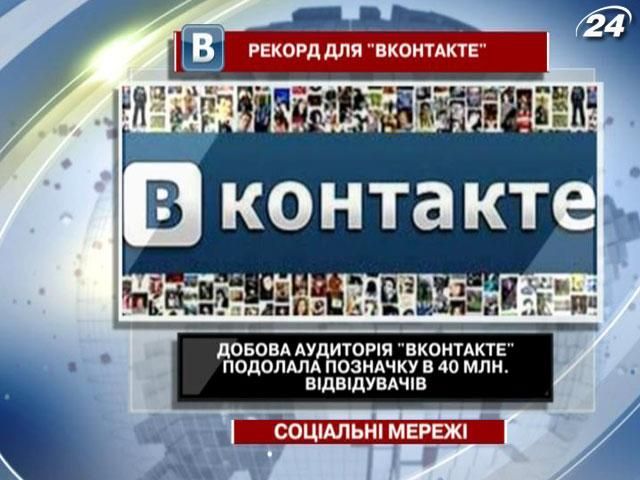 Добова аудиторія "ВКонтакте" подолала позначку в 40 мільйонів відвідувачів