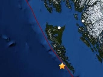 У канадского побережья произошло землетрясение магнитудой 6,3 балла