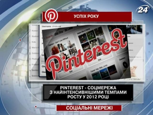 Pinterest - соцсеть с наиболее интенсивными темпами роста в 2012 году