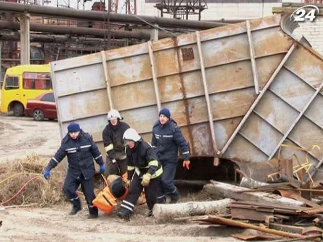 Рятувальники МНС ліквідовували умовну пожежу на Придніпровській ТЕС