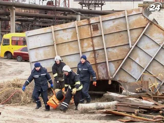 Спасатели МЧС ликвидировали условный пожар на Приднепровской ТЭС