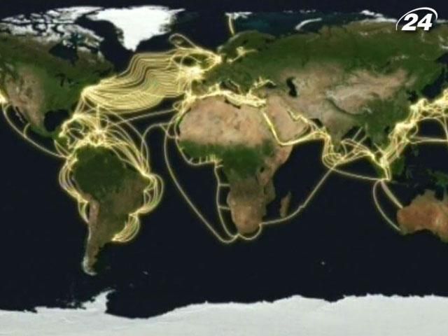 Земля полностью окутана высокотехническими кабелями