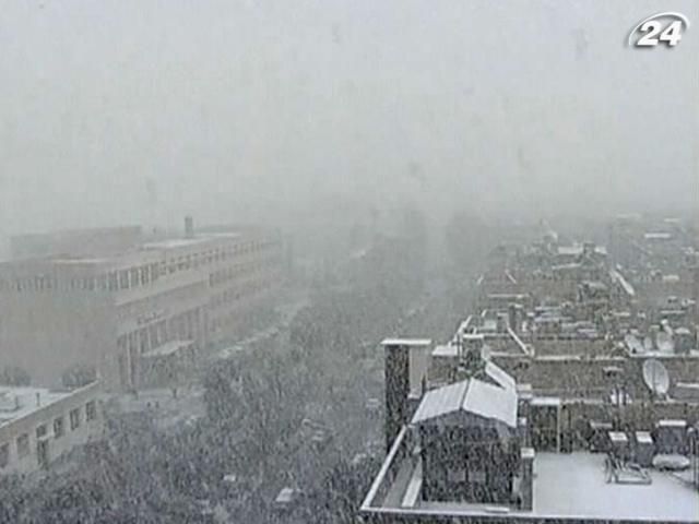 У Дамаску несподівано випав сніг