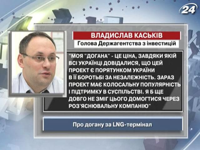 Каськив: сейчас проект LNG-терминала имеет колоссальную популярность в обществе