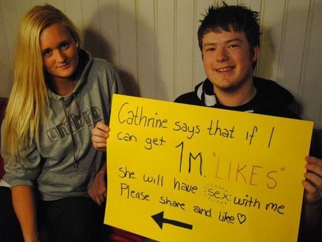 За 18 годин хлопець зібрав мільйон лайків, щоб переспати з дівчиною За 18 годин хлопець зібрав мільйон лайків, щоб переспати з дівчиною