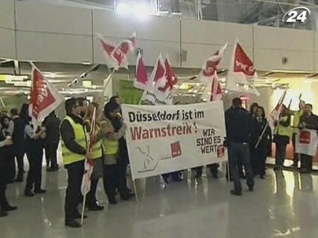 Німецькі аеропорти скасували понад 100 рейсів через страйки Німецькі аеропорти скасували понад 100 рейсів через страйки