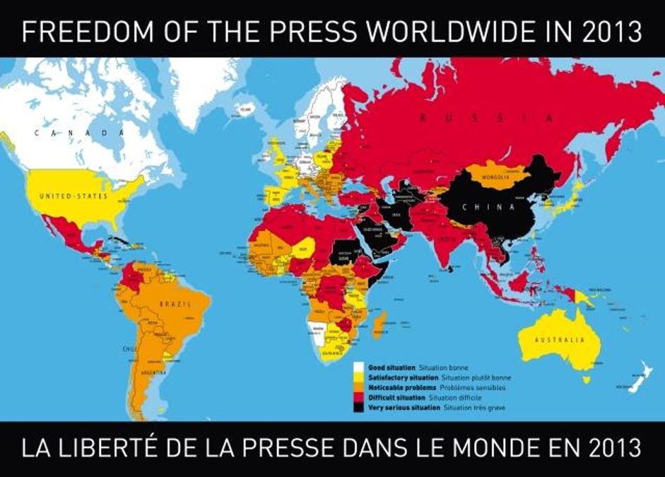 Україна на 126 сходинці у рейтингу свободи слова, – "Репортери без кордонів" Україна на 126 сходинці у рейтингу свободи слова, – "Репортери без кордонів"