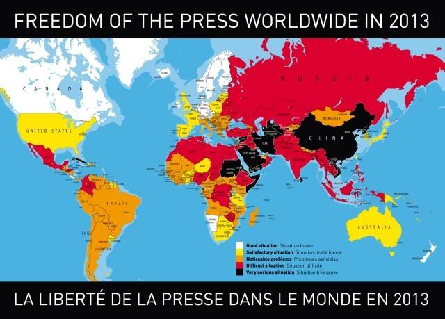 Україна на 126 сходинці у рейтингу свободи слова, – "Репортери без кордонів"