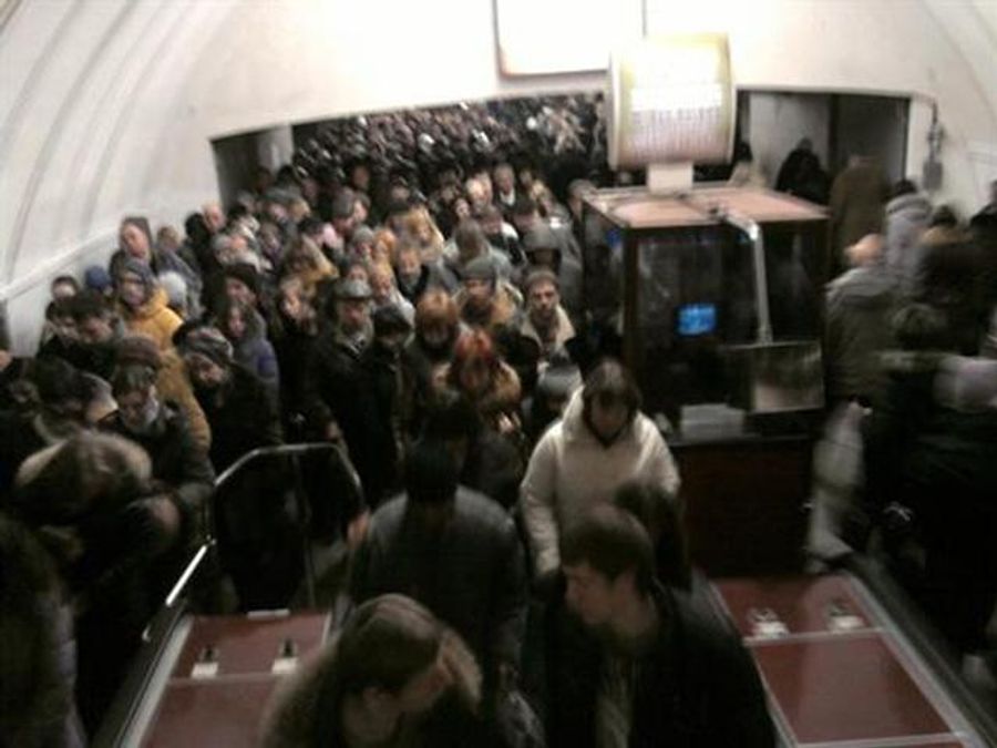 Тиснява у київському метро (Фото, Відео) Тиснява у київському метро (Фото, Відео)