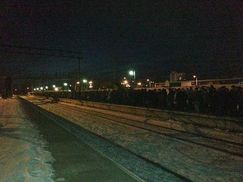 Киевские городские электрички в час пик отменили (Фото)