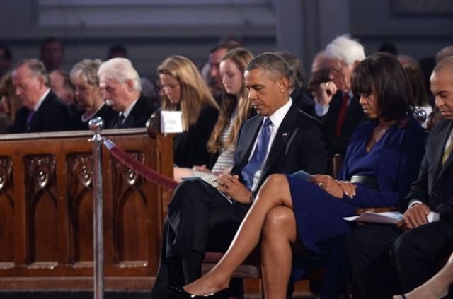 Барак Обама посетил молебен по погибшим во время терактов