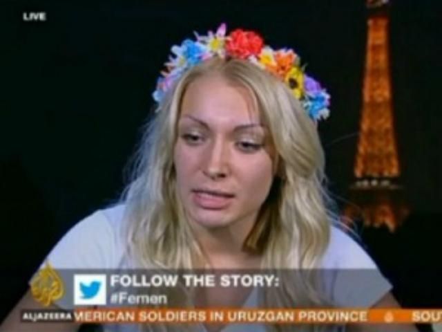 Канал Al Jazeera не пустил FEMENистку на прямой эфир (Фото)
