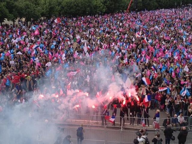 В центре Парижа акция против гей-браков собрала миллион человек (Фотообзор)