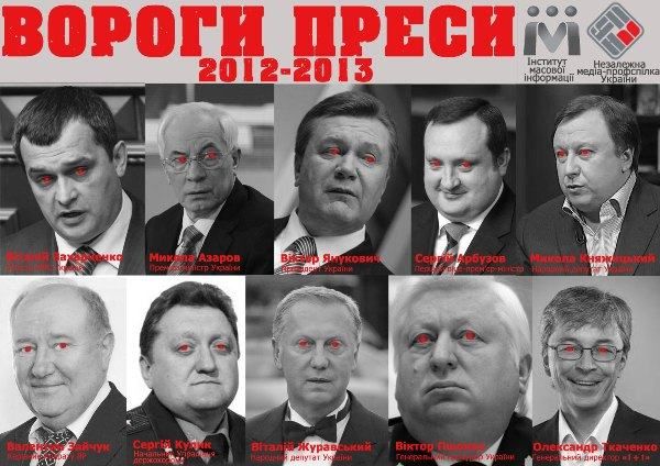 Список "ворогів преси" очолив Азаров