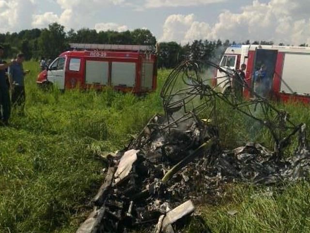 В Подмосковье разбился самолет: погибли два человека (Фото)