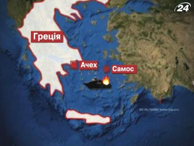 Усіх пасажирів порому, який загорівся, евакуювали Усіх пасажирів порому, який загорівся, евакуювали