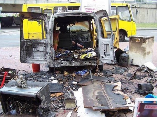 В Киеве взорвалась автокофейня В Киеве взорвалась автокофейня