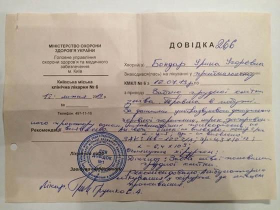 Активістка, яку вдарив міліціонер, потрапила до лікарні із забоєм грудної клітки Активістка, яку вдарив міліціонер, потрапила до лікарні із забоєм грудної клітки