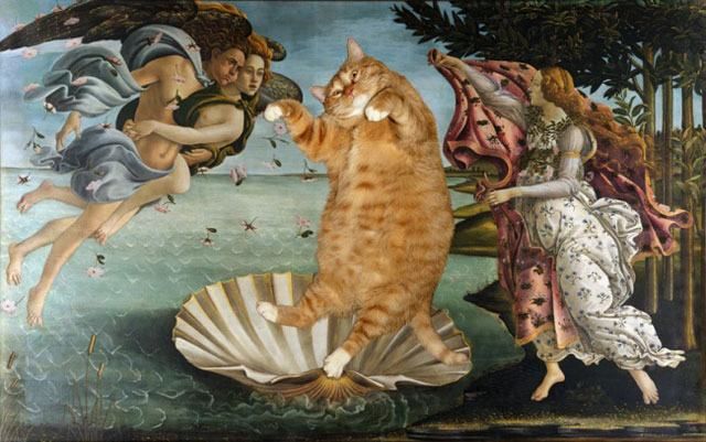 Коти, яких додали на відомі картини (Фото)
