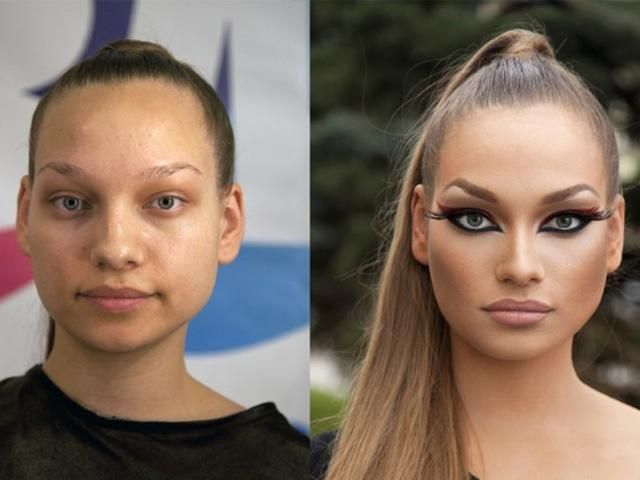 Жінки до і після макіяжу (Фото)
