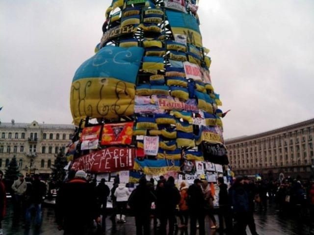 Сегодня против Евромайдана в Киеве - мокрый снег и метели