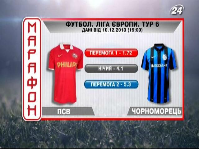 Матч дня – “ПСВ” проти "Чорноморця" Матч дня – “ПСВ” проти "Чорноморця"