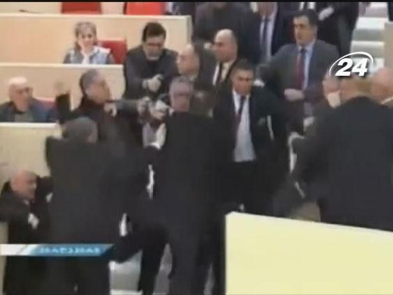 Грузинские депутаты подрались в парламенте из-за Украины