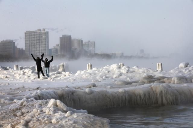 Ледяное Чикаго: Город ветров в снегу
