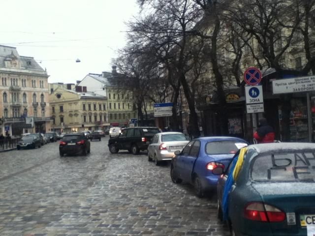 Во Львове автомобилисты ездят по городу и призывают горожан ехать в Киев (Фото)