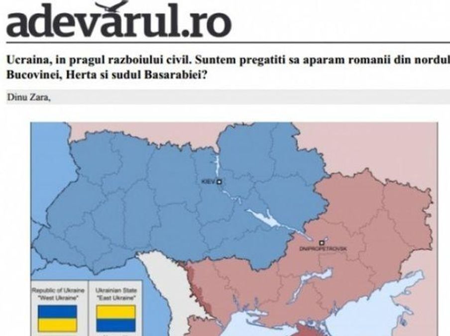Румунські журналісти закликали владу окупувати частину України Румунські журналісти закликали владу окупувати частину України
