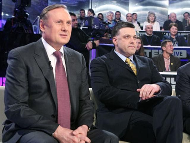 Тягнибок и Ефремов покричали друг на друга в Раде Тягнибок и Ефремов покричали друг на друга в Раде