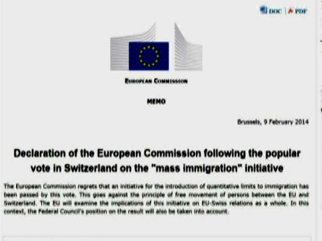 Євросоюз розкритикував рішення Швейцарії обмежити імміграцію