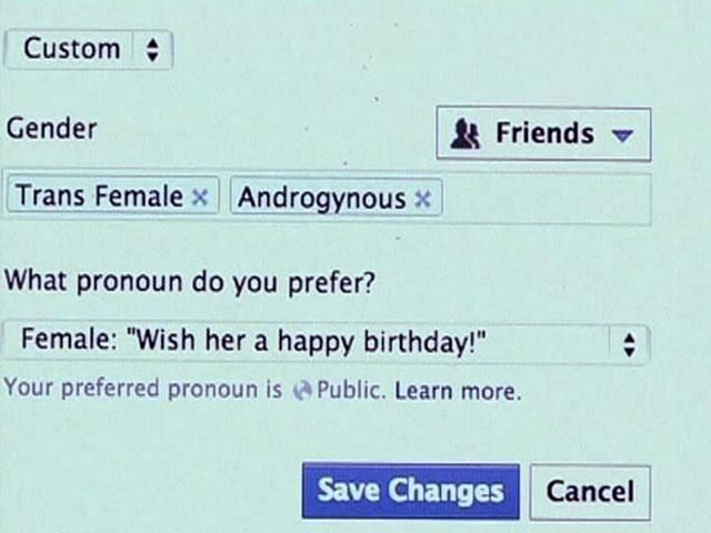 На Facebook можно указать свой пол 50-ю различными способами На Facebook можно указать свой пол 50-ю различными способами