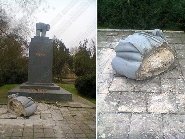 Бессарабский Ленин упал ночью (Фото)